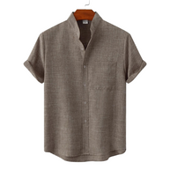 WW Leinen T-Shirt - Boho - Einfarbig Schmale Passform