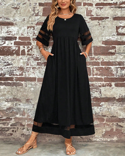 W&W Mode | Elegantes Kleid mit Rundhalsausschnitt