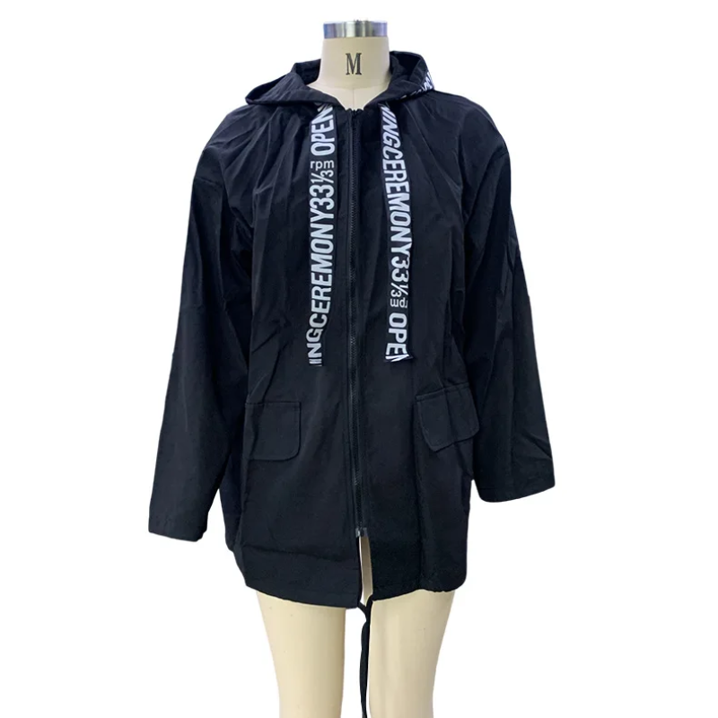 WW | Lässiger Trenchcoat Damen mit Grafischen Details und Vordertaschen