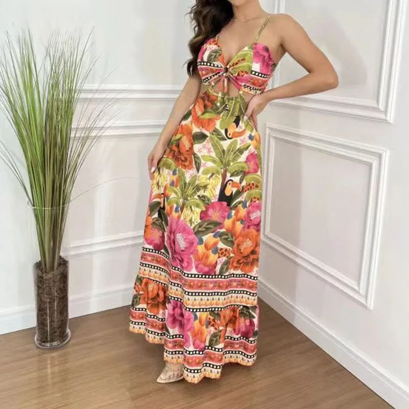WW | Damen Tropen Maxikleid
