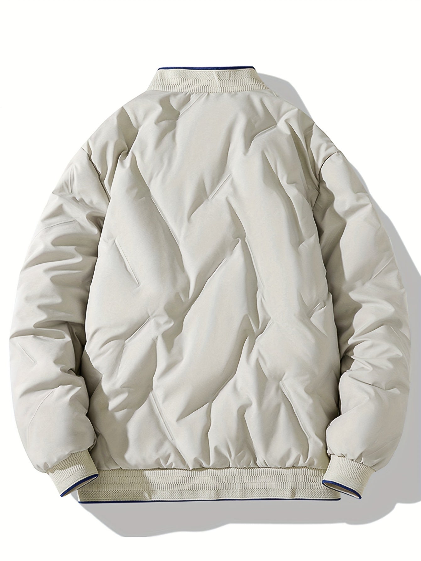 WW | Baseballkragen Reißverschluss Solides Fleece Mit Taschen Winterjacke Für Herren - Perfekt für Outdoor-Aktivitäten