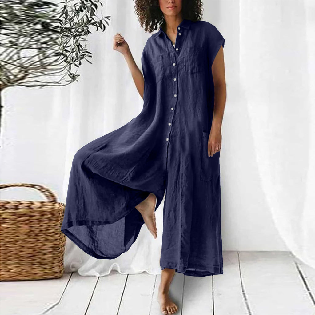 WW | Super Stylischer Leinen Jumpsuit Für Damen