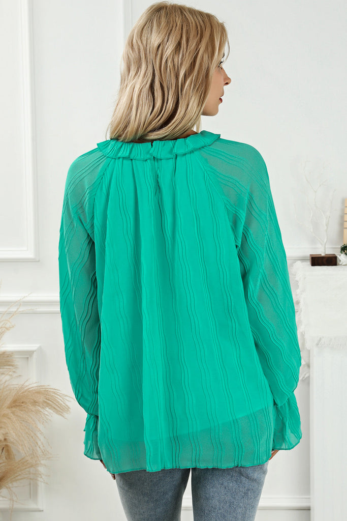 WW | Rundhals Volantärmel Bluse