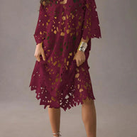 WW | Ich Gehören Hier Floral Øsen Spitze Cover Up Strand Midi Kleid