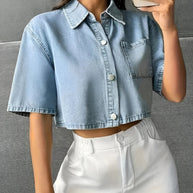 WW | Mühelos Schickes Hellblaues Denim-Shirt