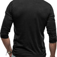 WW | Langarm Henley Hemd im Vintage Stil für Herren