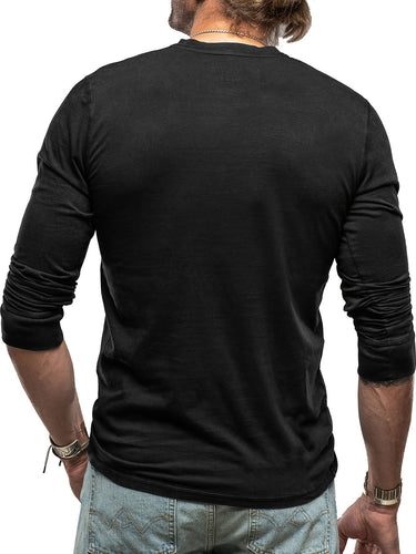 WW | Langarm Henley Hemd im Vintage Stil für Herren