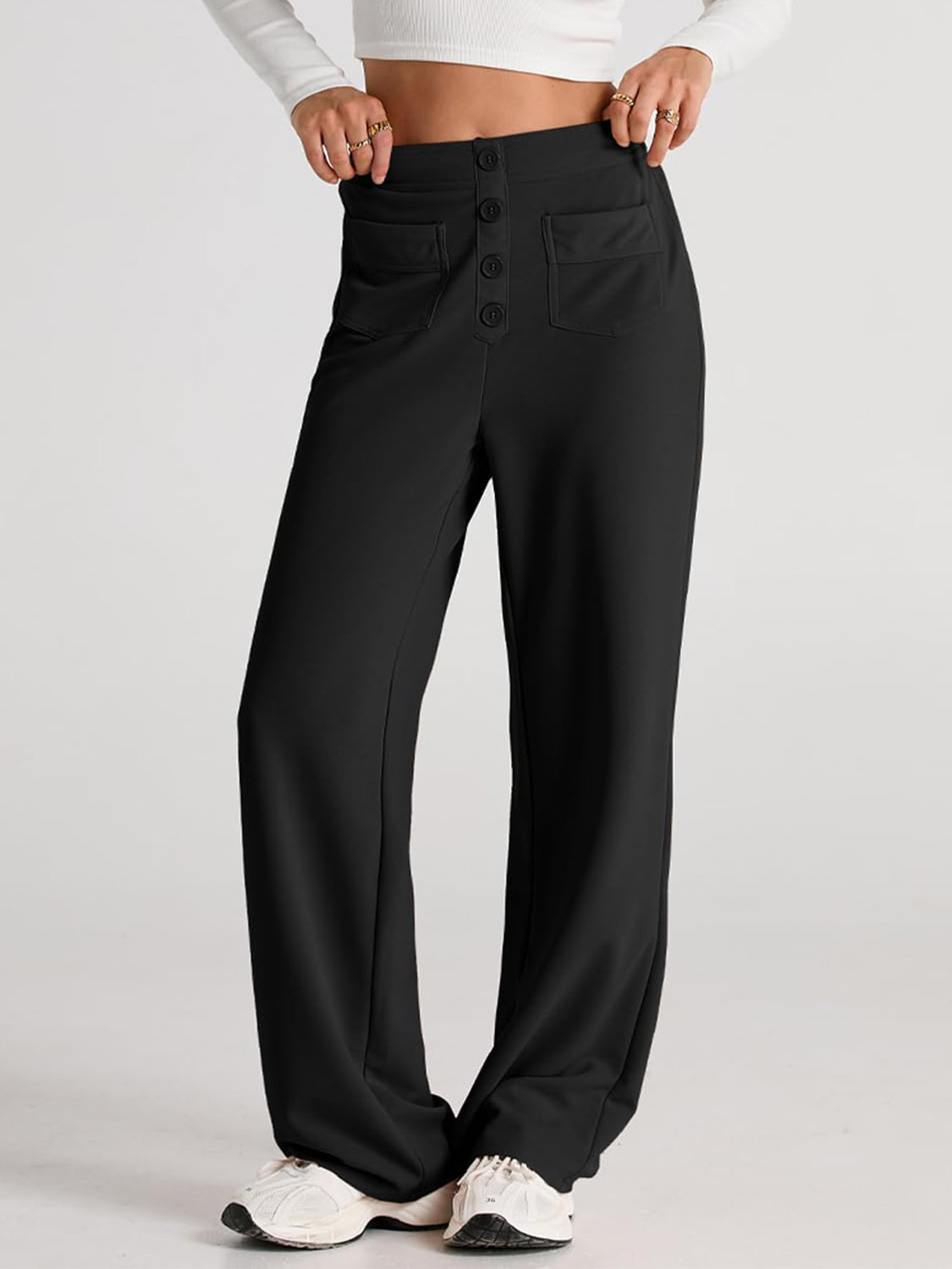 WW | Taille Weite Hose Mit Taschen Elegant Und Komfortabel