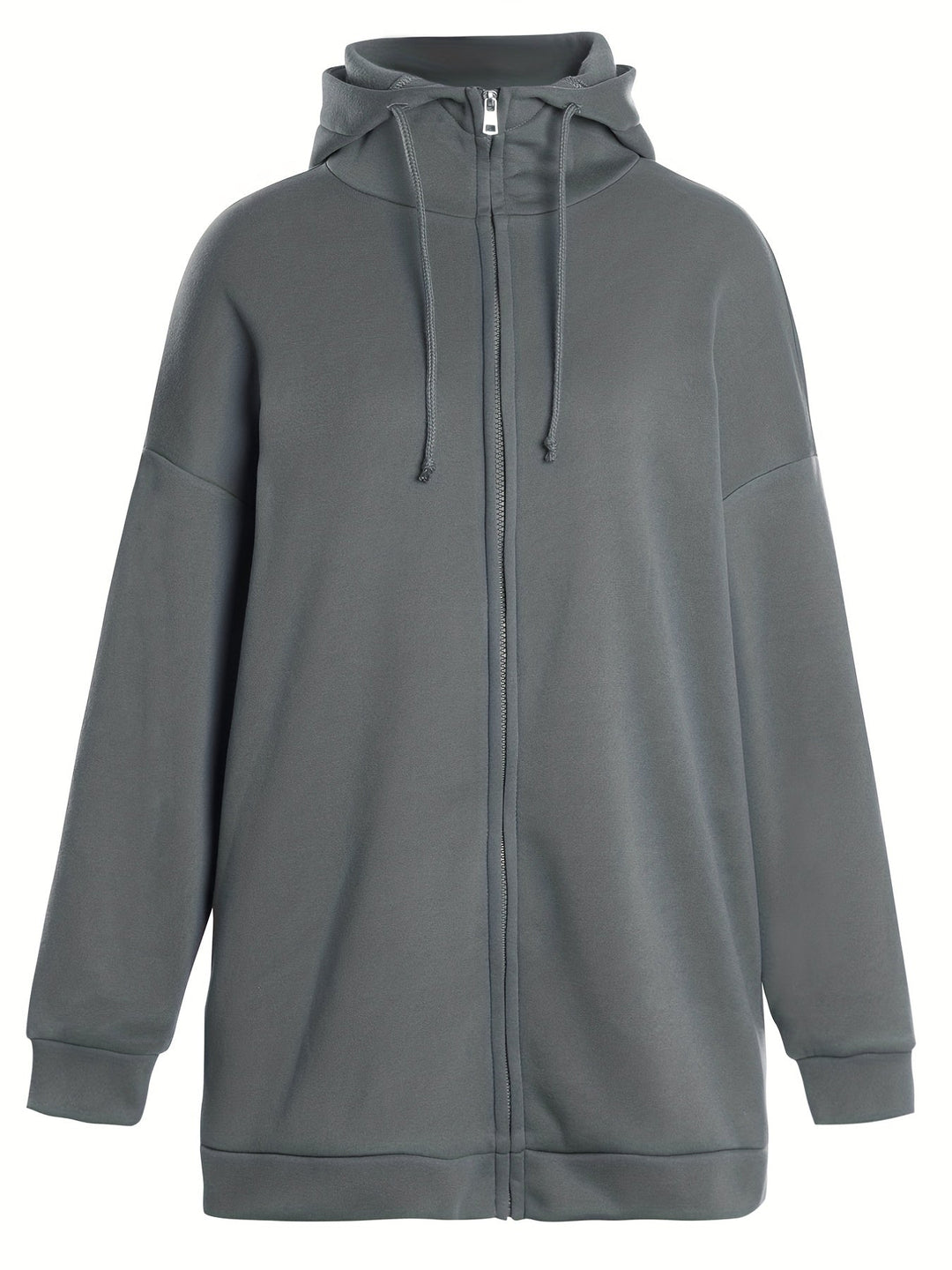 W&W Mode | Comfort - Extrem bequemer langer Zip-Up-Plüsch-Hoodie mit Kapuze für Damen