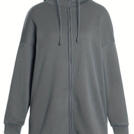 WW | Comfort - Extrem bequemer langer Zip-Up-Plüsch-Hoodie mit Kapuze für Damen