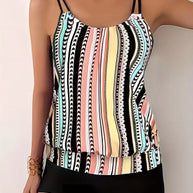 WW | Gestreifter Tankini mit Druck