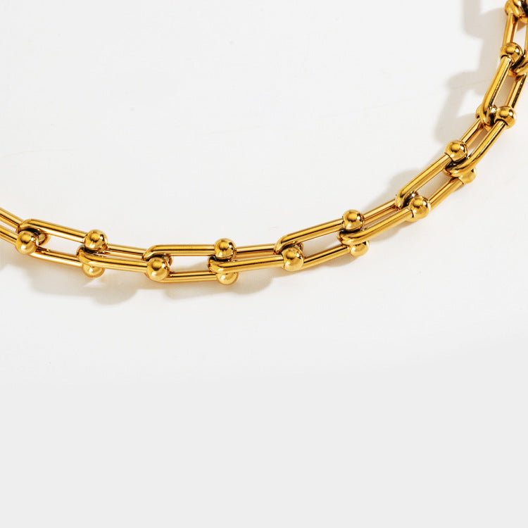 WW | Halskette U Förmiges Schloss Dicke Kette