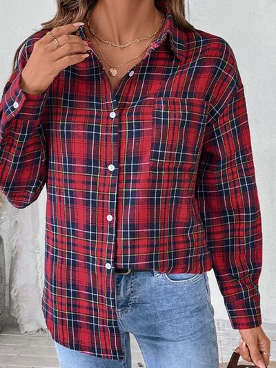 WW | Karierte Button-Up Langarmbluse