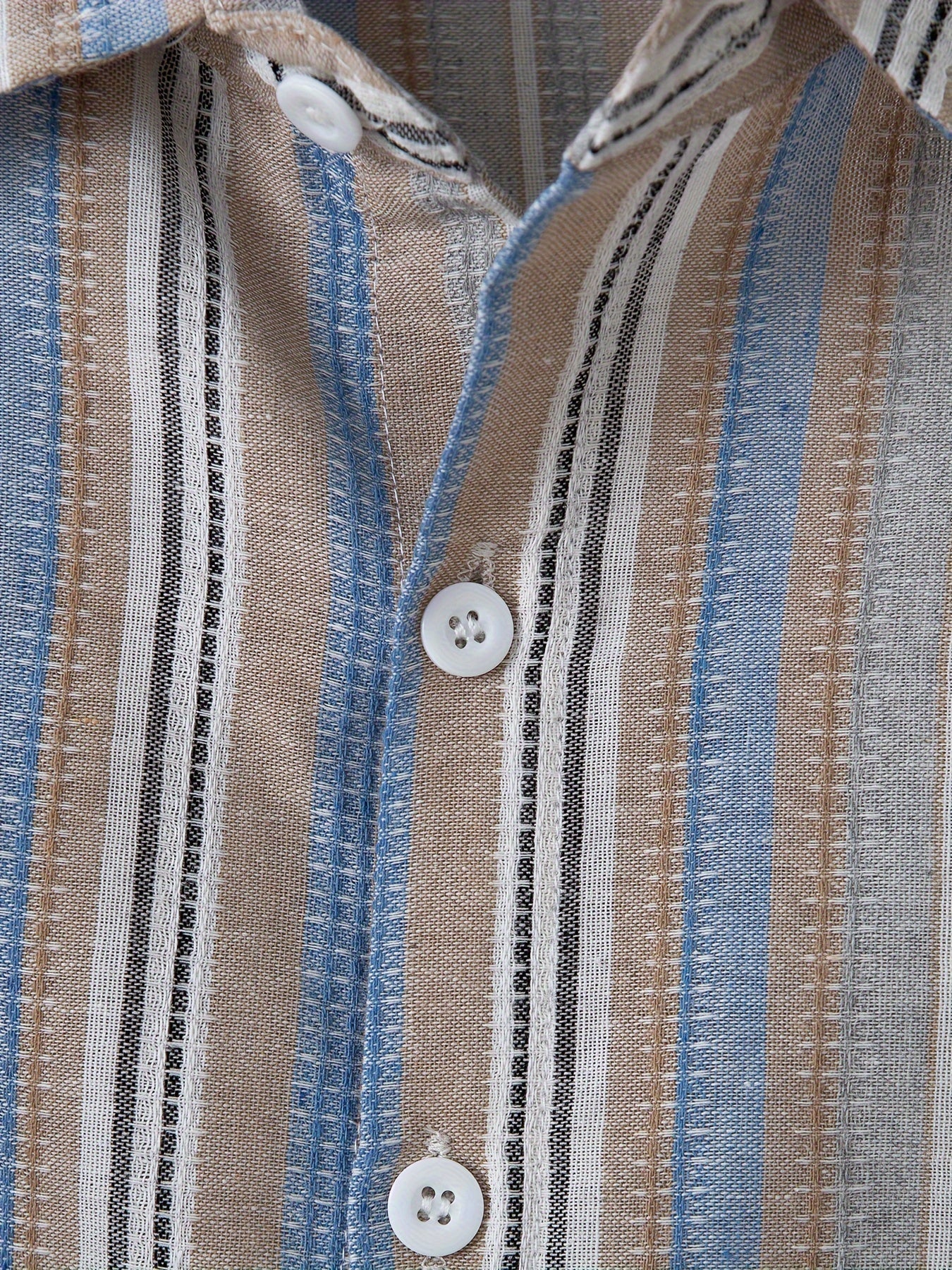 WW | Gestreiftes Baumwoll Leinen Herrenhemd für entspannte Looks