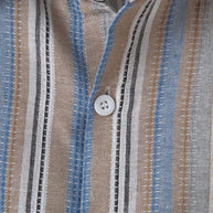 WW | Gestreiftes Baumwoll Leinen Herrenhemd für entspannte Looks