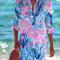 WW | Bikini Jacke Shirt Badeanzug Strickjacke Damenbekleidung Druck Urlaub Strandshirt