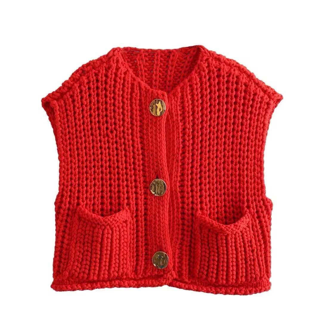 WW | Ärmellose Gestrickte Weste