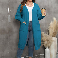 WW | Plus Size Langarm Taschen Cardigan