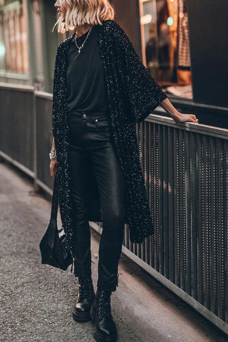 W&W Mode | Glamouröse Pailletten-Strickjacke