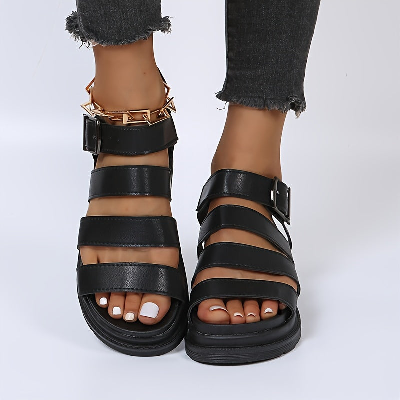 W&W Mode | Sandalen Mit Plateausohle Und Knöchelriemen