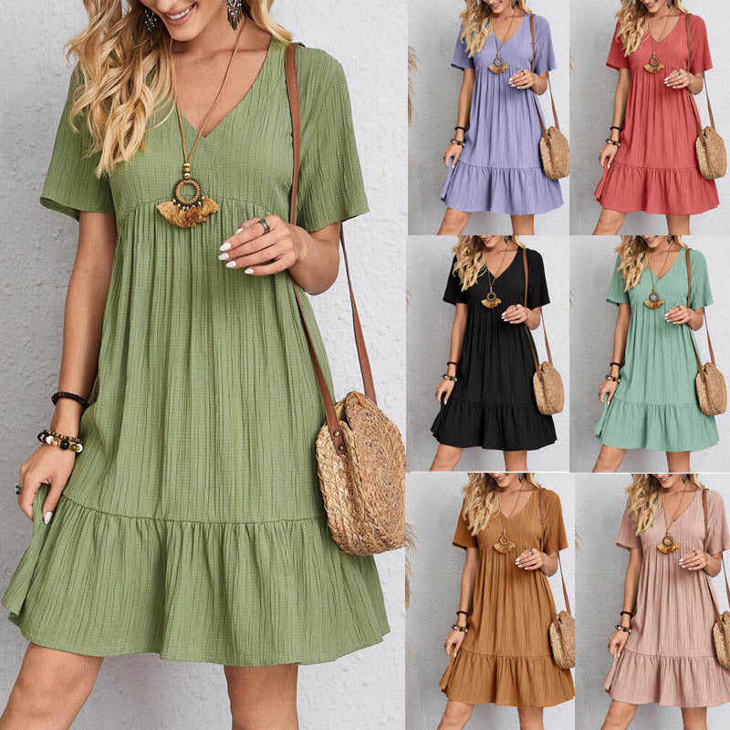 WW | Weites Kleid Mit V-ausschnitt