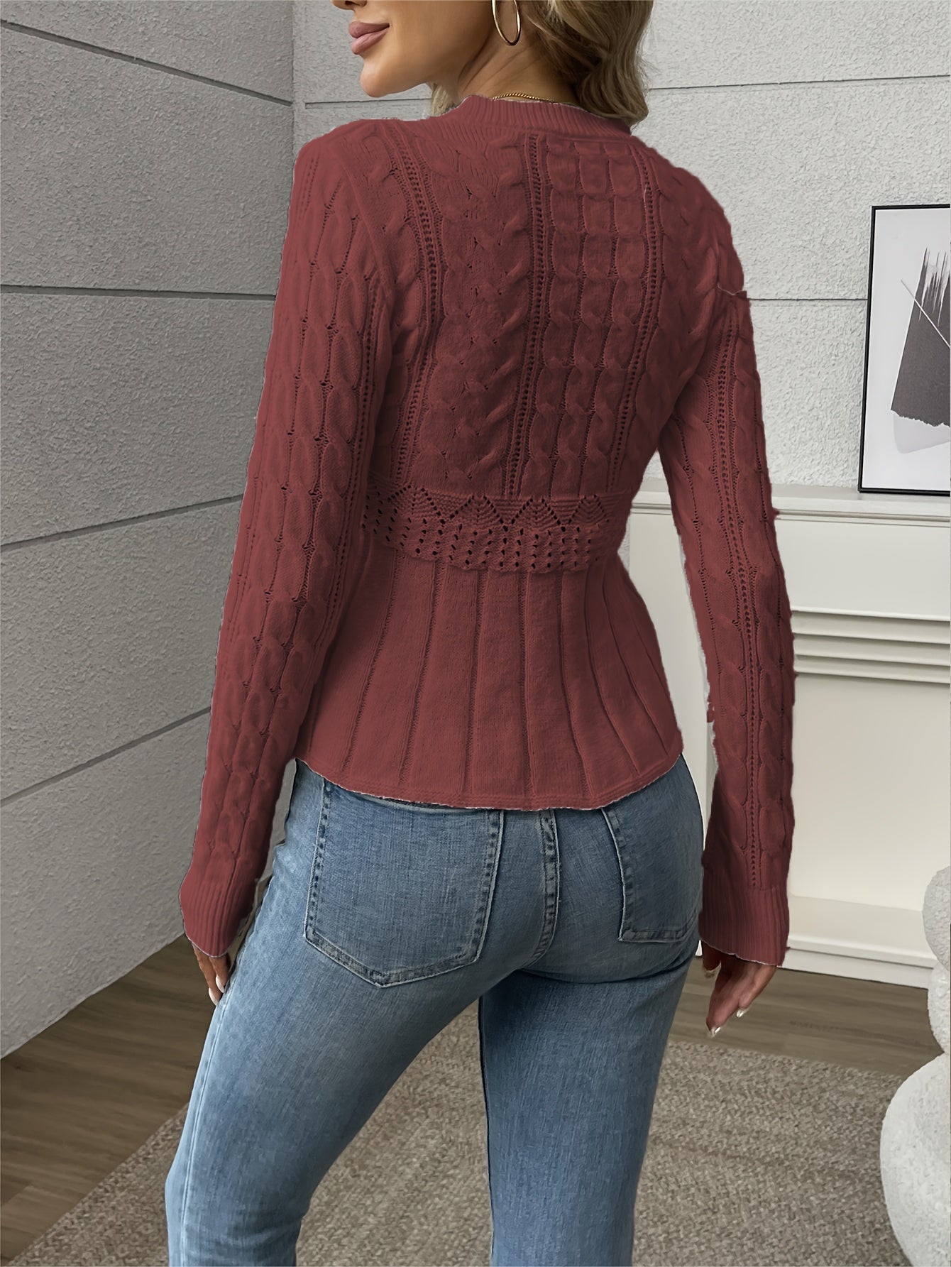 WW | Gestrickter Damenpullover - Luxus Strickmuster mit bequemem Schnitt