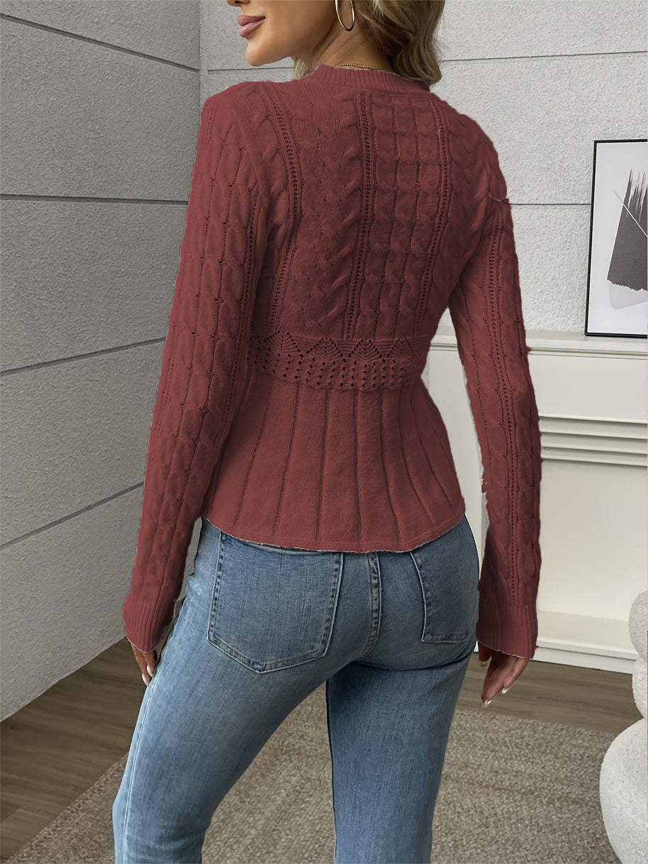 WW | Gestrickter Damenpullover - Luxus Strickmuster mit bequemem Schnitt