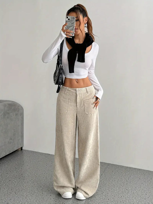 WW | Cordhose Mit Weitem Bein Für Frauen