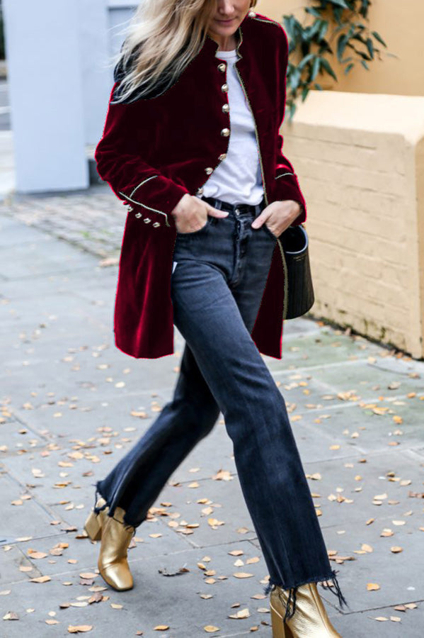 WW | Jacke Samt Wendejacke Mit Militär Look Für Damen
