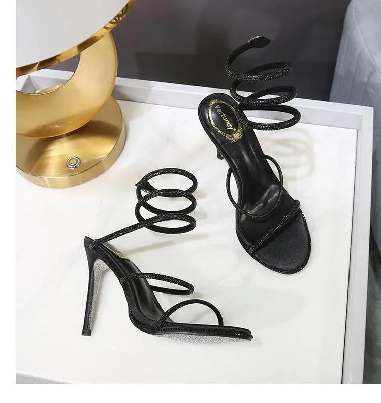 WW | Women sandals with high heels and ankle straps