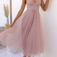 WW | Maxi Kleid Elegantes Fließendes Design V-Ausschnitt Ärmellos Leichtes Gewebe