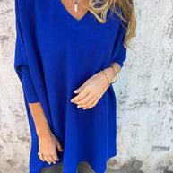 WW | Pullover - Damen Herbst Oversized Gestrickter V-Ausschnitt Pullover