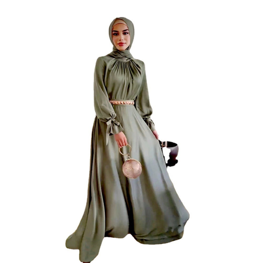 W&W Mode Elegant Satin Gebundenes Kleid