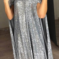 WW | Wine Me And Dine Me Pailletten Cape Kleid