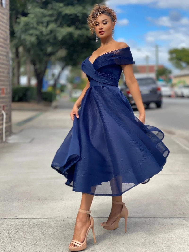 W&W Mode | Elegante Off Shoulder Brautjungfernkleid