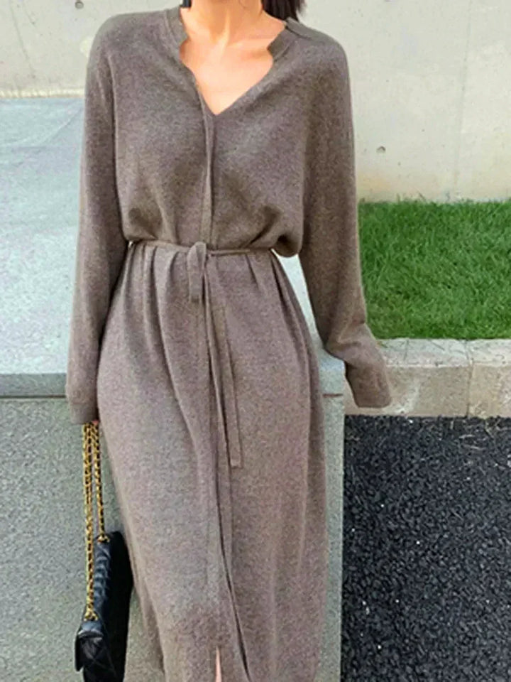 W&W Mode | Stilvolle Herbst Schicke Lange Ärmel Pullover Kleid Für Frauen