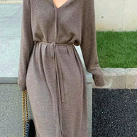 WW | Stilvolle Herbst Schicke Lange Ärmel Pullover Kleid Für Frauen