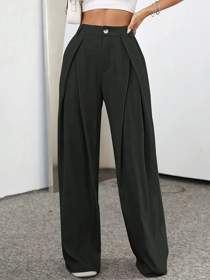 W&W Mode | Schicke Herbst Hohe Taille Plissee Hose für Frauen