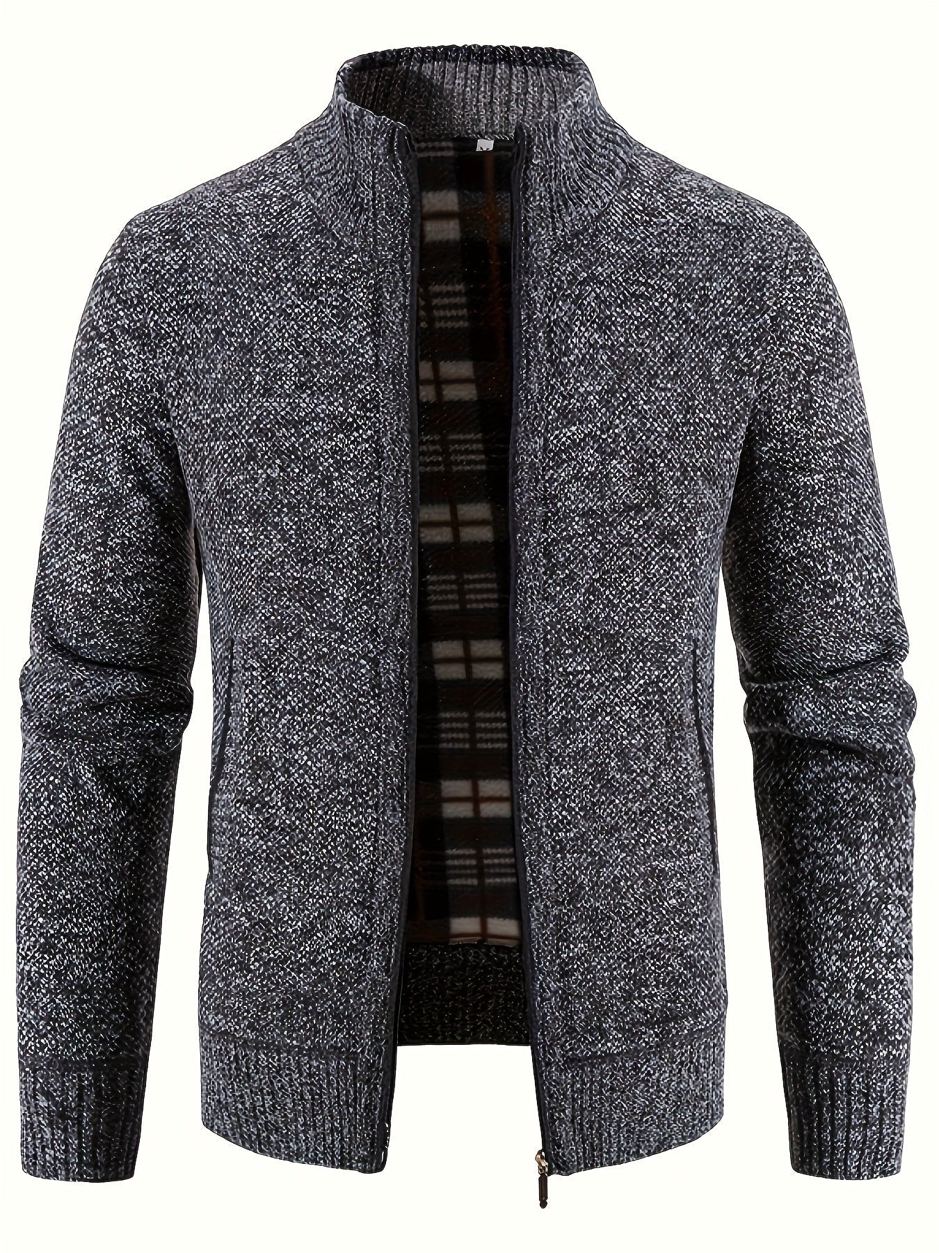 WW | Zip Up Stehkragen Strickjacke