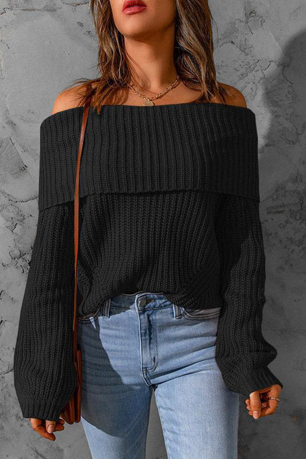 WW | Curl Up And Get Cozy Off Shoulder Strickpullover