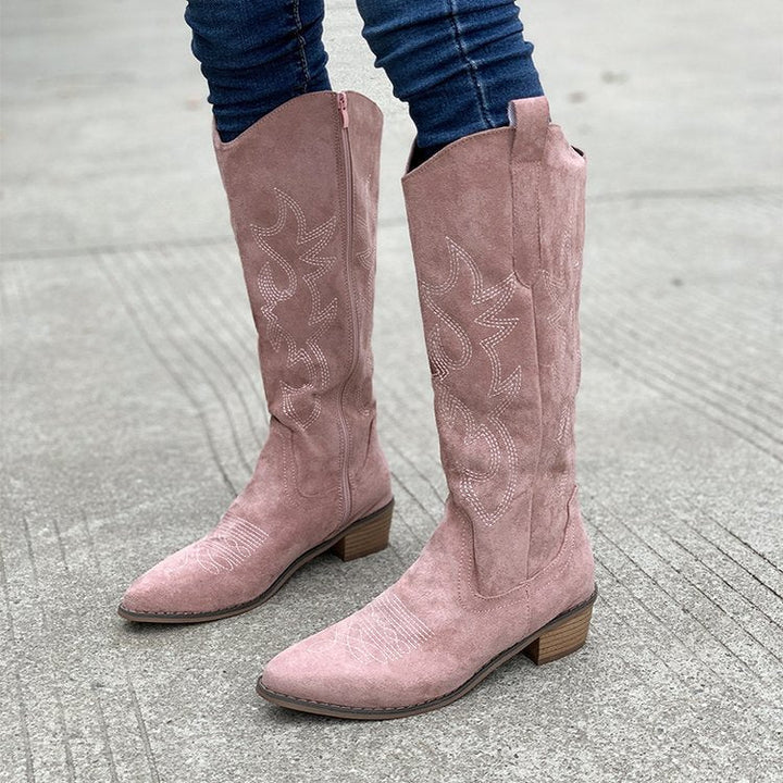 W&W Mode | Bestickte V-schnitt Stiefel