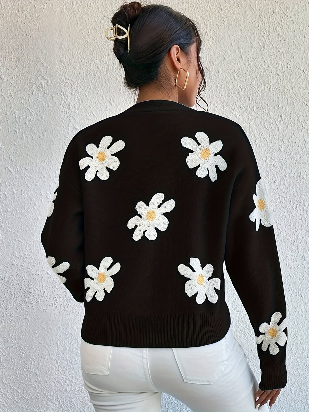 W&W Mode | mit Blumenmuster und langen Ärmeln Für Frauen