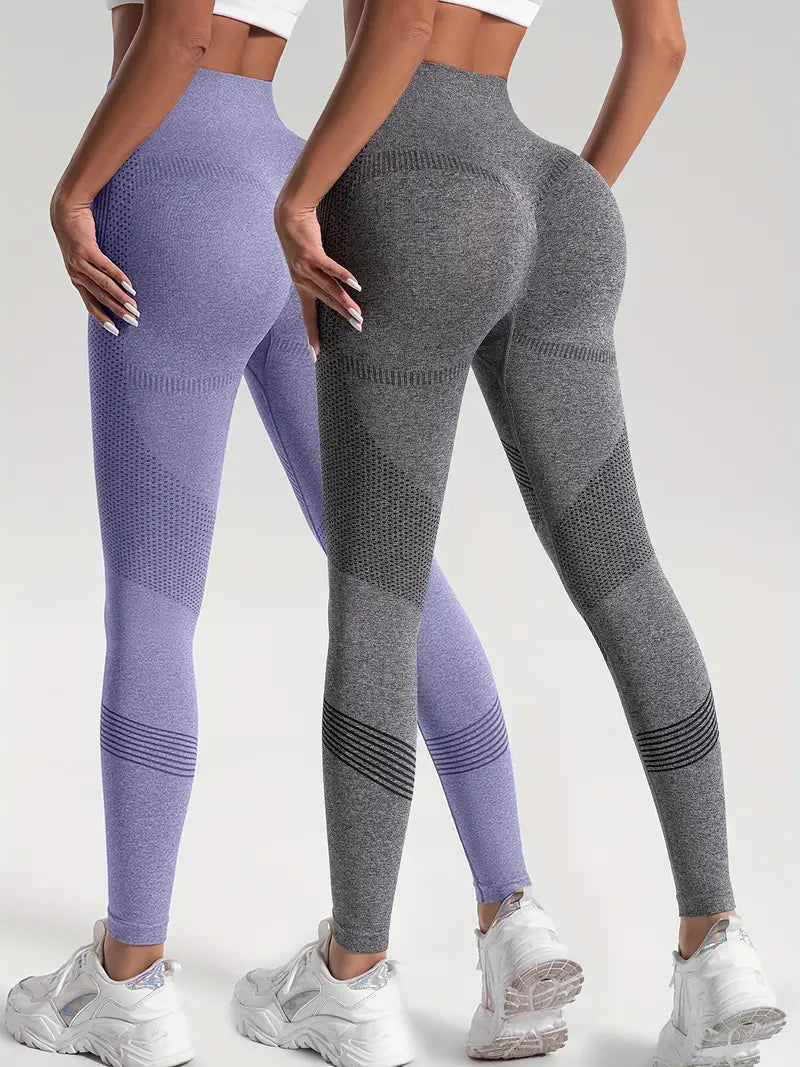 WW | 2 Stk. Sport Leggings für Yoga und Fitness Einfarbige Farbe mit Hohem Stretch.