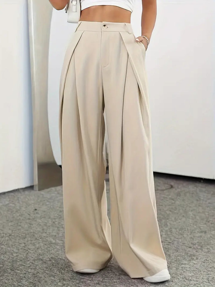 W&W Mode | Schicke Herbst Hohe Taille Plissee Hose für Frauen
