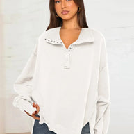 WW - Lässiges Sweatshirt Mit Knöpfen Und Lampenärmeln