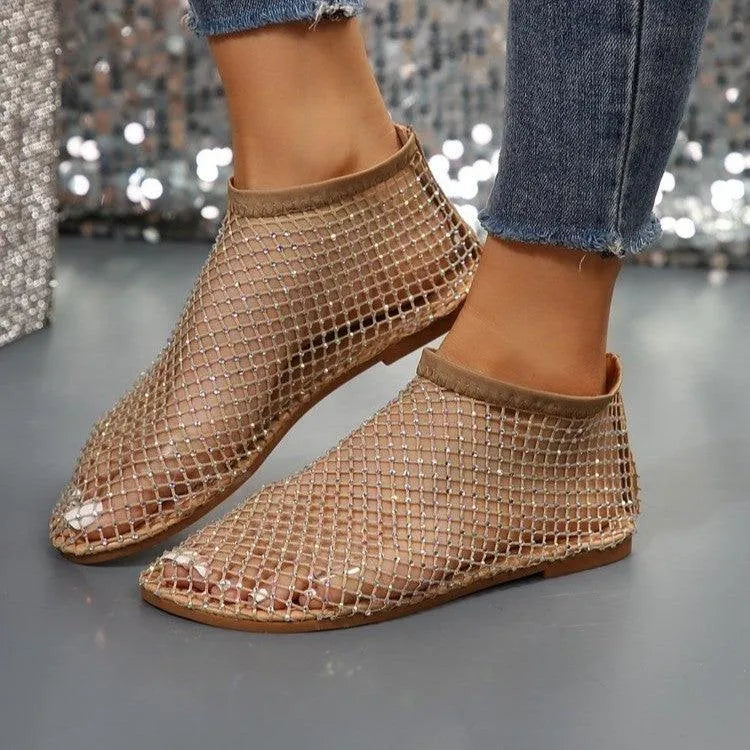 W&W Mode | Flatsandalen mit Strass-Design