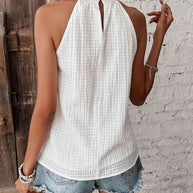 WW | Neckholder-Top mit Punktedetail