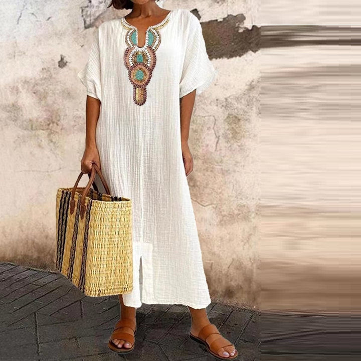 W&W Mode | Kaftan Kleid Mit Ethno Akzent