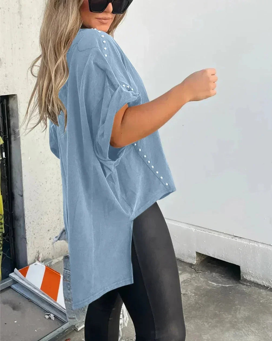 Oversized Shirt mit Nieten