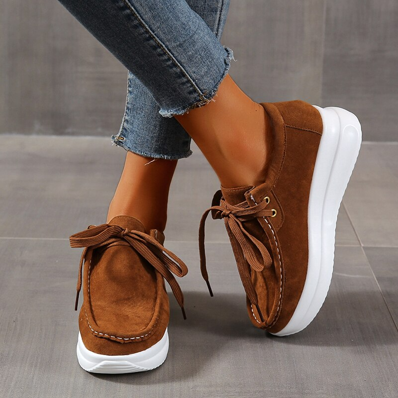 W&W Mode | Bequeme Dicke Wildlederschuhe mit Rutschfester Sohle